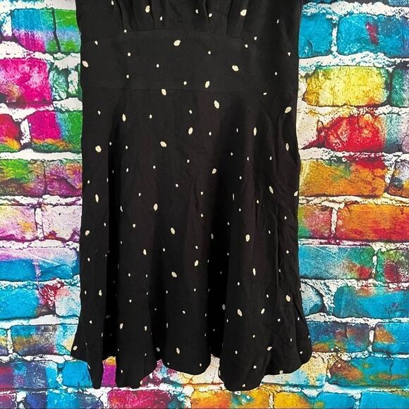 Free People Tie Neck Mini Dress Short Sleeve Black Size 0 - Picture 4 of 8